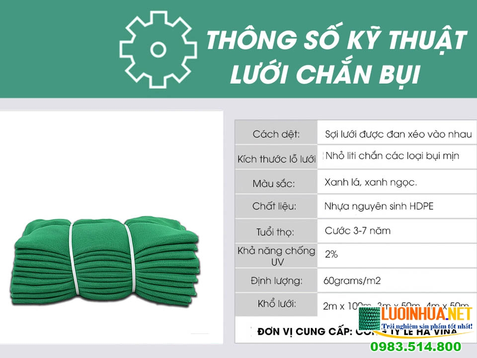 Thông số kỹ thuật lưới bao che xây dựng